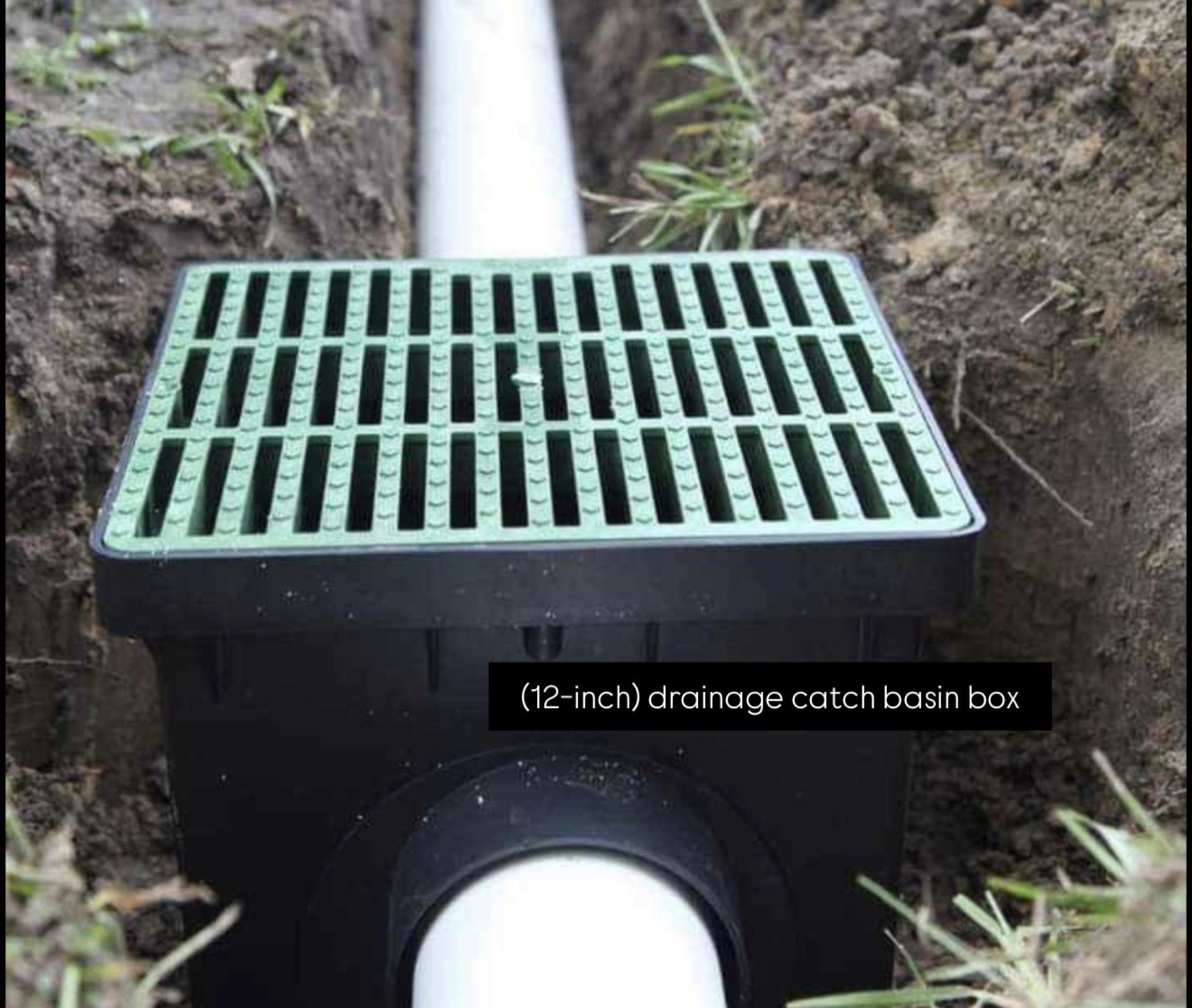 12-inch catch basin box on a Houston drainage job